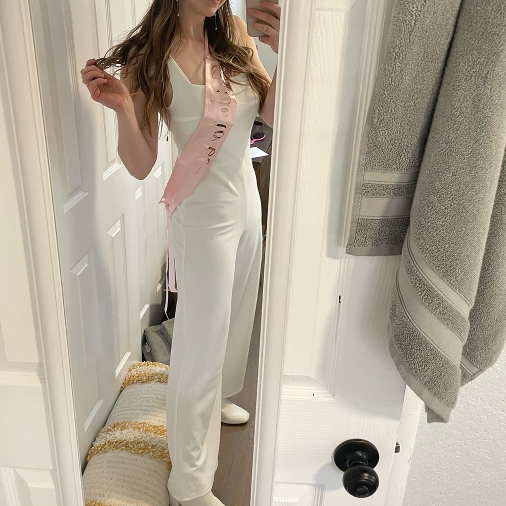 Express white jumpsuit